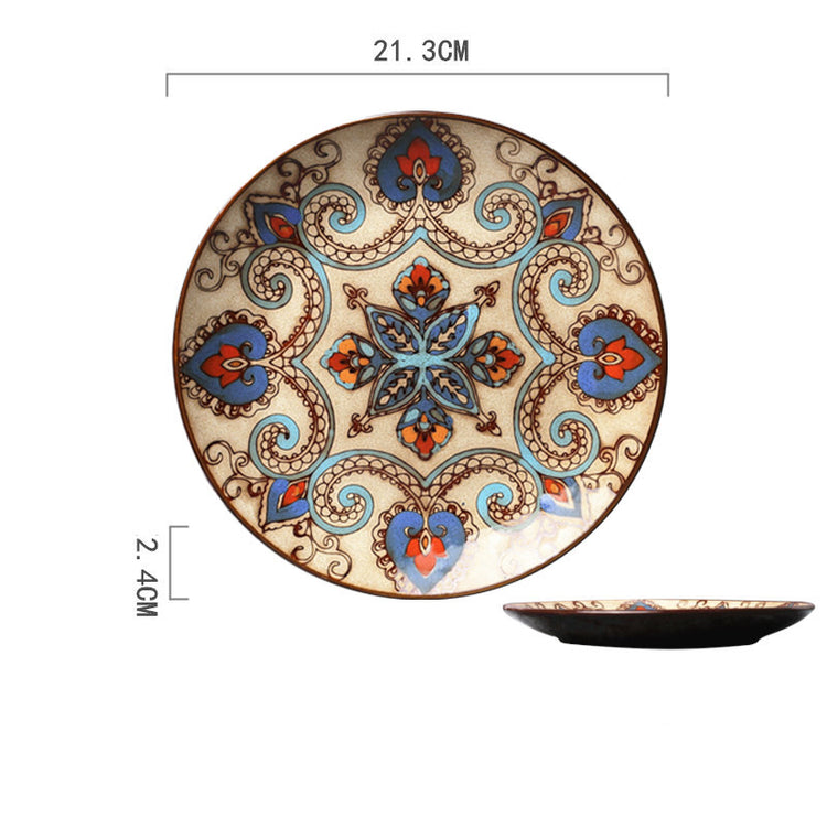 Ceramic Plate Household Tableware Round Flat