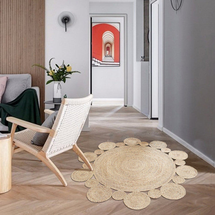 Water Reed Water Grass Nordic Hand-Woven Round Jute Carpet