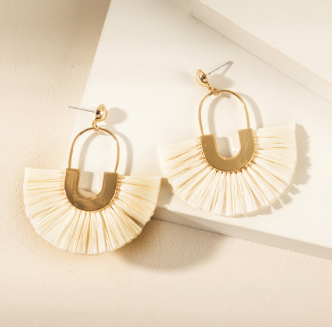 Ins Holiday Net Red Wind Rattan Earrings Female Spring And Summer