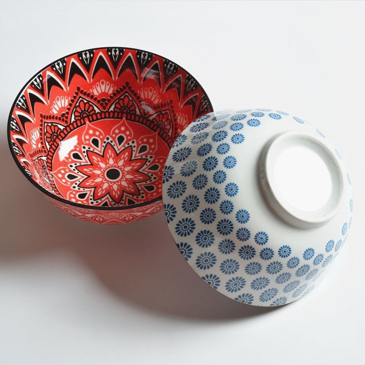 Household Japanese Underglaze Ceramic Rice Bowl