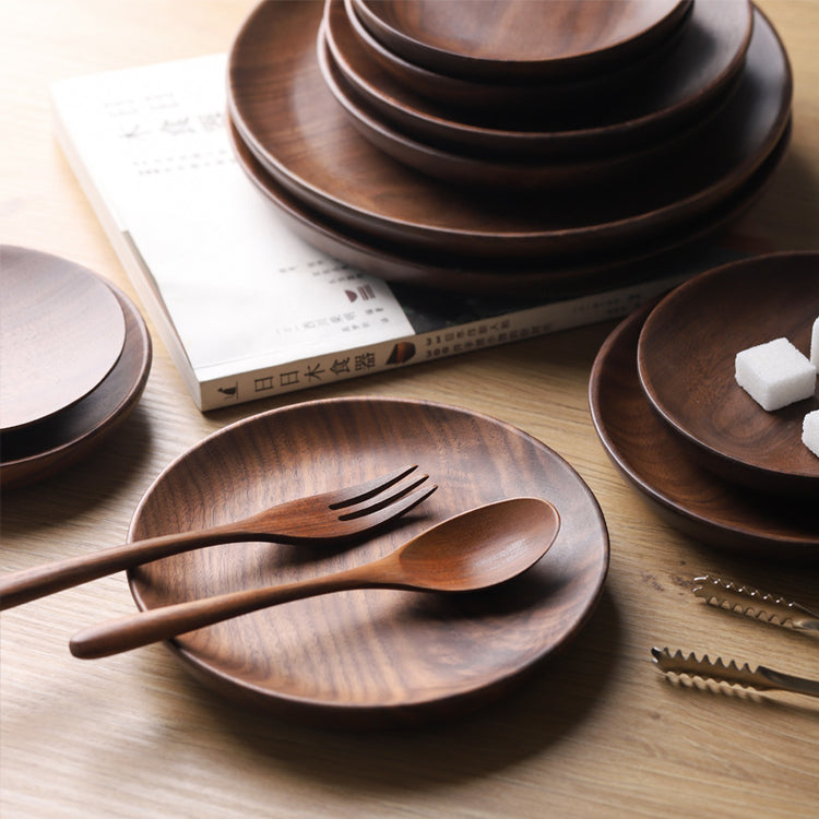 Japanese Wooden Fruit Bowl Round Wooden Plate Idea