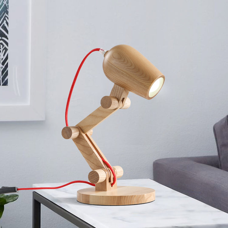 Nordic Original Wooden Table Lamp Simple And Creative Lifting Adjustment