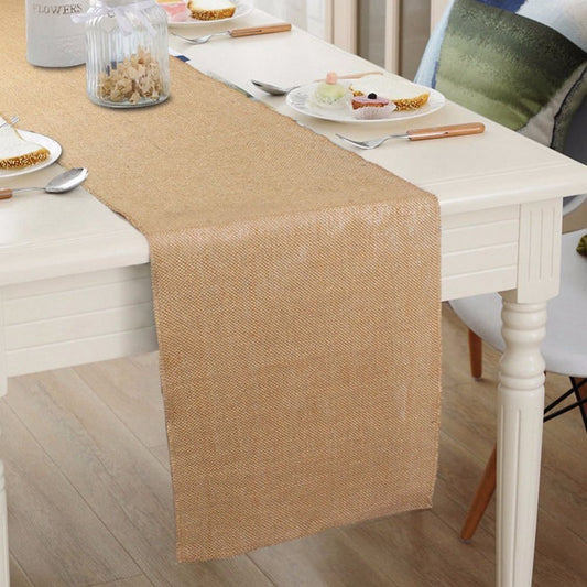 Hessian Cloth Tablecloth Linen Table Runner Chair Yarn Christmas Crafts Wedding Celebration Decoration Supplies