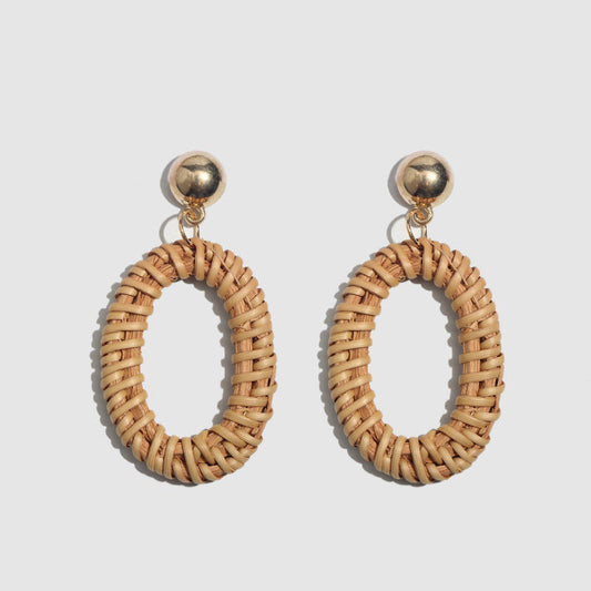 Bohemian vintage bamboo braided earrings