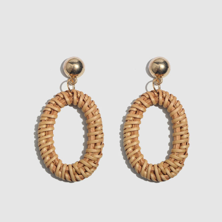 Bohemian vintage bamboo braided earrings