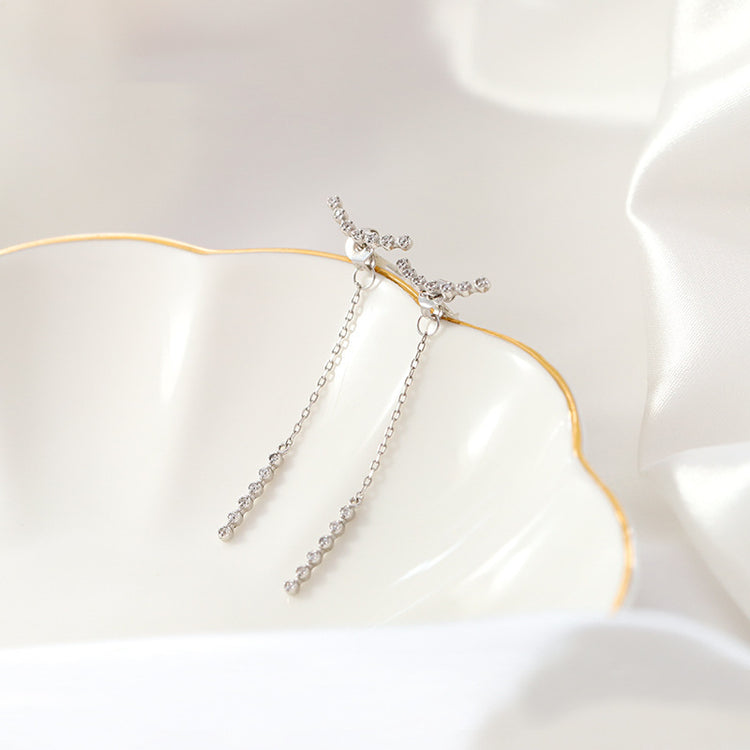 Zircon Tassel Pendant Earrings