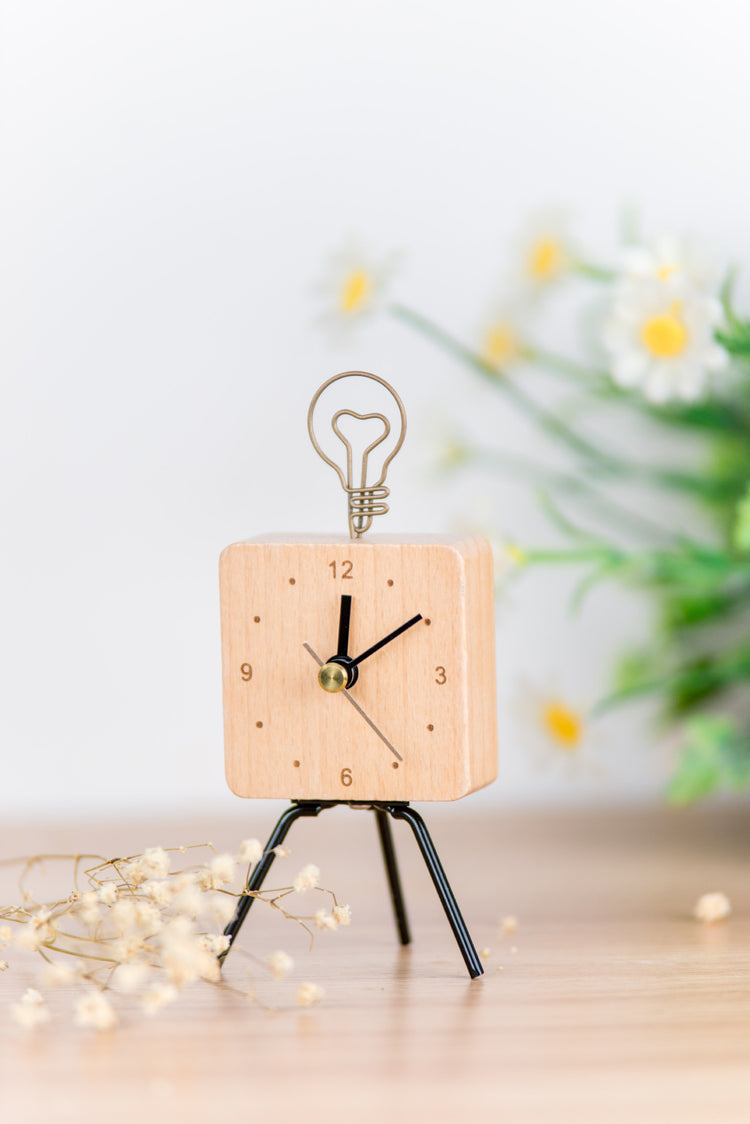 Wooden simple iron clock