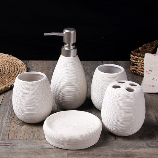 European Style Ceramic Bathroom Five-piece Set