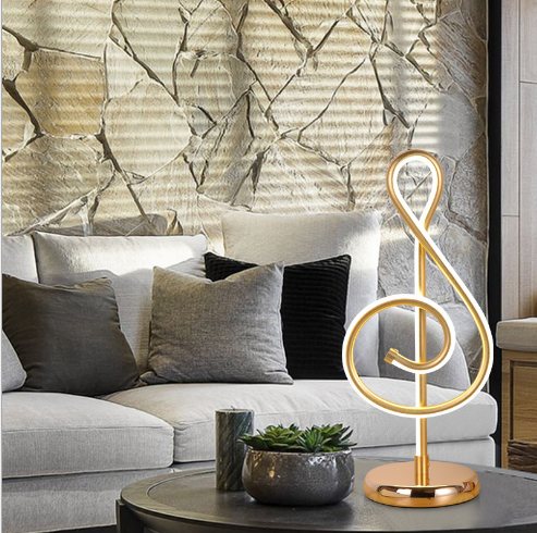 Modern Simple Music Symbol Bedroom Bedside Lamp Warm Romantic Household Creative Personality Eye-care Desk LED