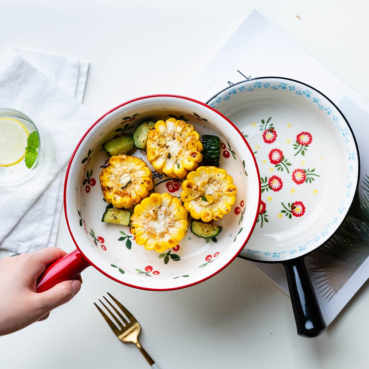 Hand painted ceramic salad bowl