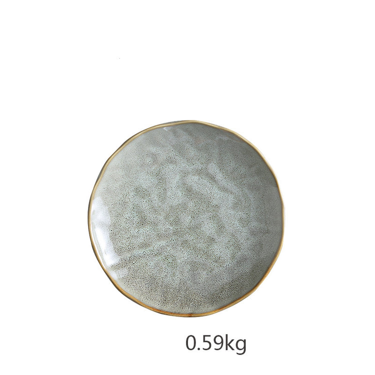 Household ceramic round dish