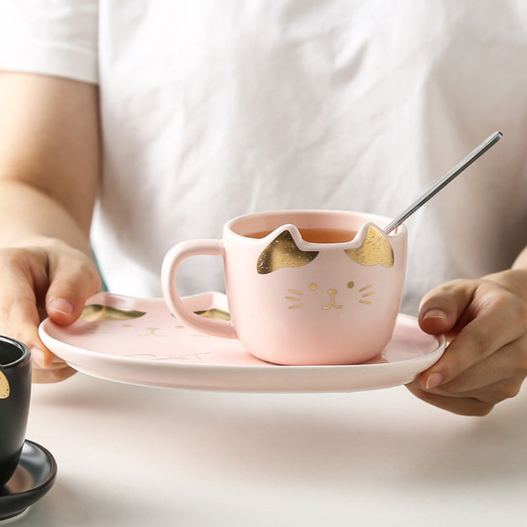 Ceramic mug with tray