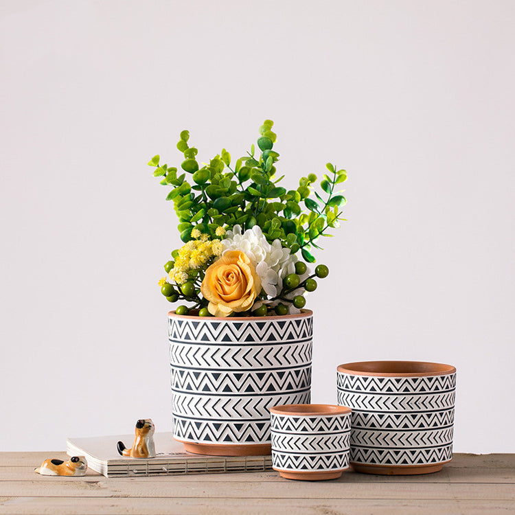 Ceramic  Flower Pots Nordic Style Geometric Flower Pots