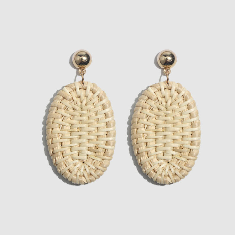 Bohemian vintage bamboo braided earrings