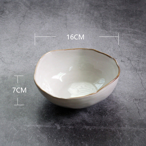 Irregular ceramic bowl dinner plate