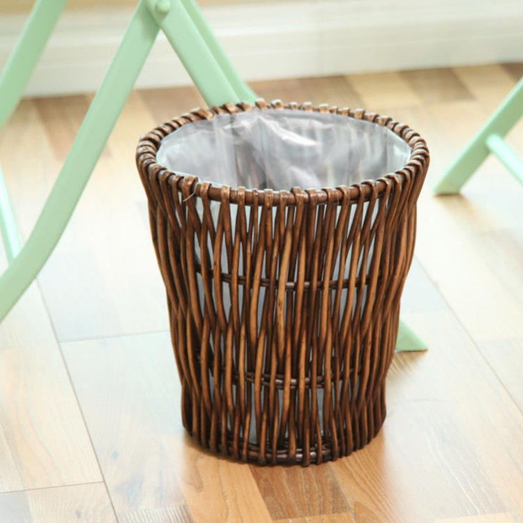 Rattan trash can