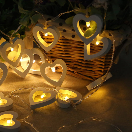 Wooden love lantern string