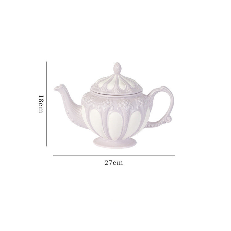 Embossed Vintage Court Style Coffee Cup  Saucer Set