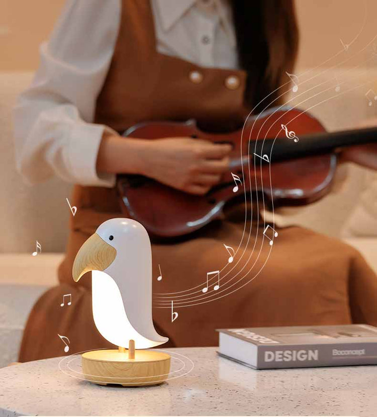 Creative Bedroom Wooden Bird Table Lamp