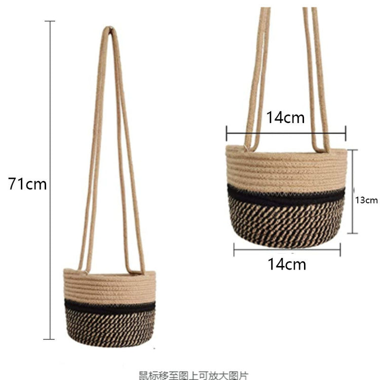 Straw, Rattan, Hemp Rope, Hanging Basket, Hanging Pot, Green Plant, Potted Plant