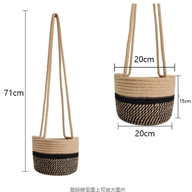 Straw, Rattan, Hemp Rope, Hanging Basket, Hanging Pot, Green Plant, Potted Plant