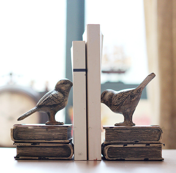 Creative Bird Bookend Office Desk Bookcase Decoration