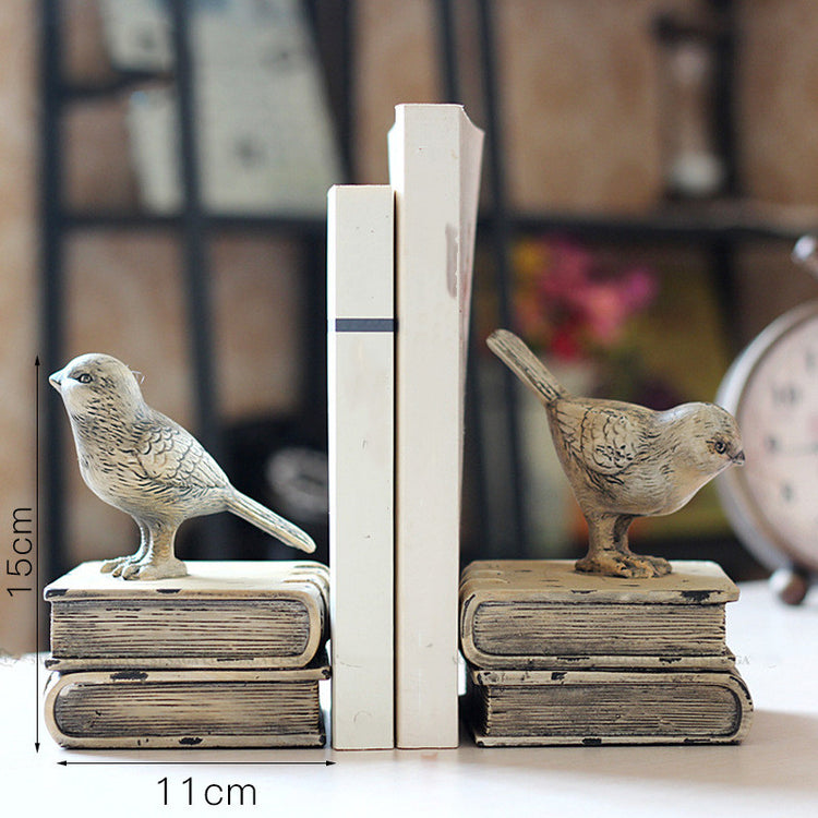 Creative Bird Bookend Office Desk Bookcase Decoration