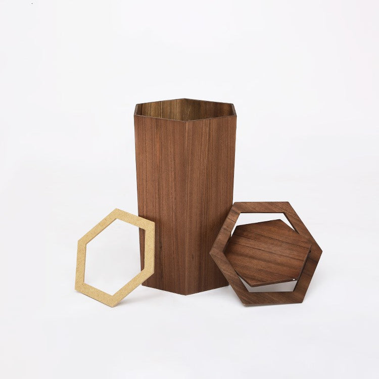 Wooden Trash Can with Lid | Nordic Home Living