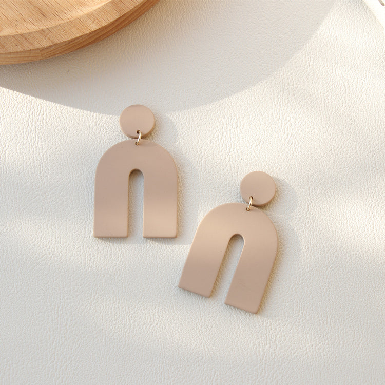 Pottery Clay Lacquer Texture Retro Girl Niche Travel Holiday Earrings