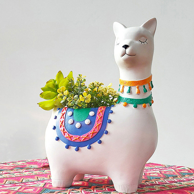 Alpaca Planter Resin Llama Flower Pot for Succulents Plants