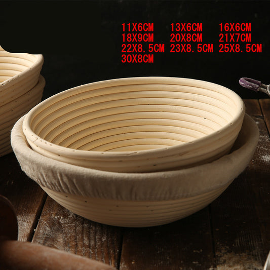 Indonesian Rattan European-Style Fermentation Rattan Basket Baking Utensils Country Bread Round Bread Basket