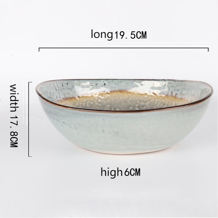 Japanese Style Retro Ice Cracked Glaze Plate Bowl Cup