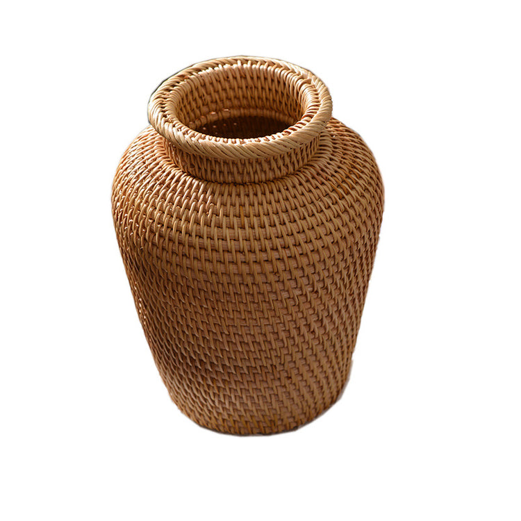 Rattan Woven Ornaments Floral Dry Vases Creative Vases Decorative Tabletop Flower Baskets