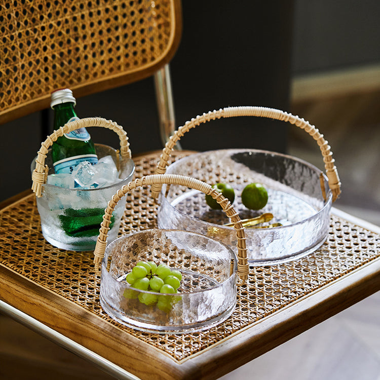 Rattan & Glass Basket