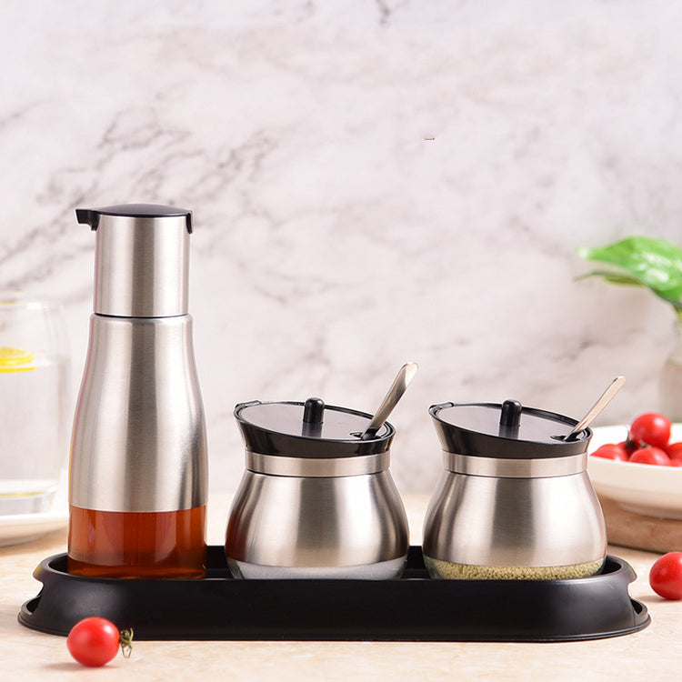 Oil Bottle Glass Oiler Chili Oil Jar Soy Sauce Vinegar Seasoning Bottled Leak-Proof Commercial Hotel