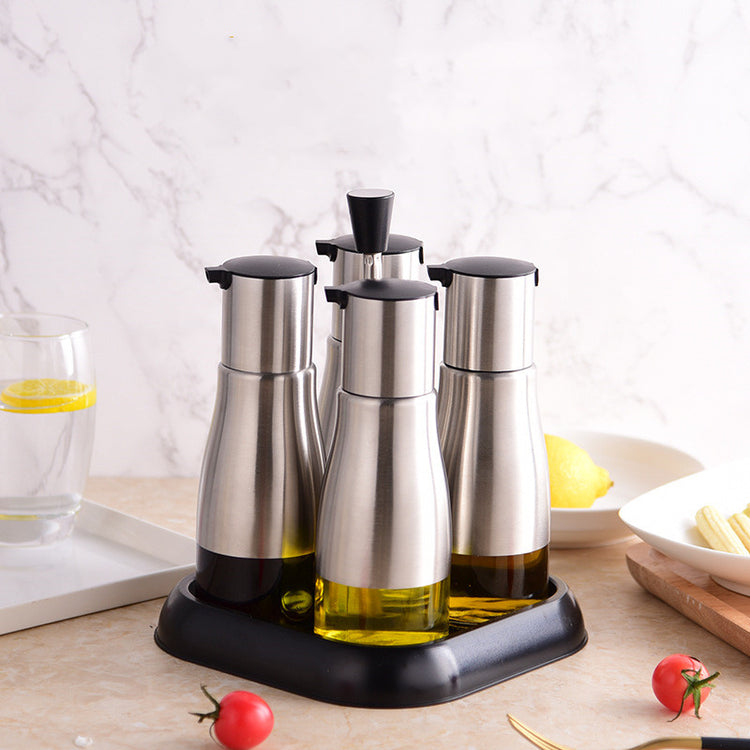 Oil Bottle Glass Oiler Chili Oil Jar Soy Sauce Vinegar Seasoning Bottled Leak-Proof Commercial Hotel