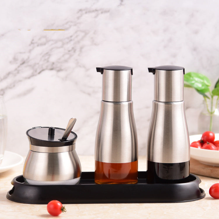 Oil Bottle Glass Oiler Chili Oil Jar Soy Sauce Vinegar Seasoning Bottled Leak-Proof Commercial Hotel