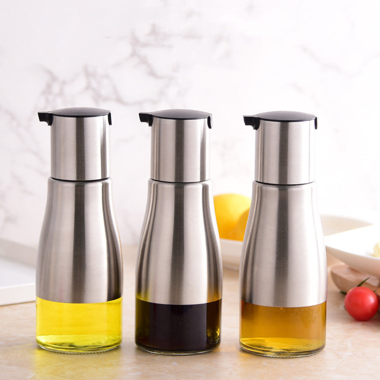 Oil Bottle Glass Oiler Chili Oil Jar Soy Sauce Vinegar Seasoning Bottled Leak-Proof Commercial Hotel