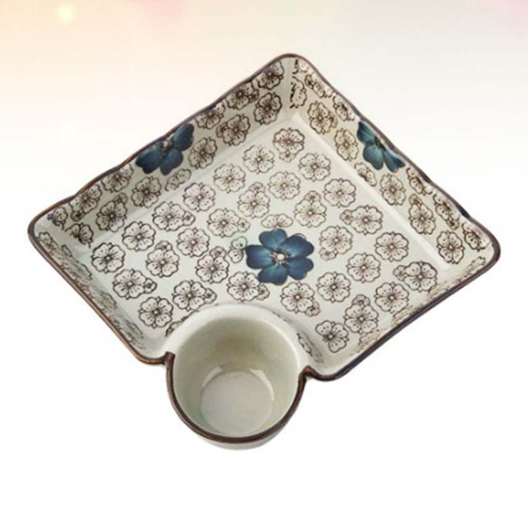 Ceramic Dumpling Plate With Vinegar Dish