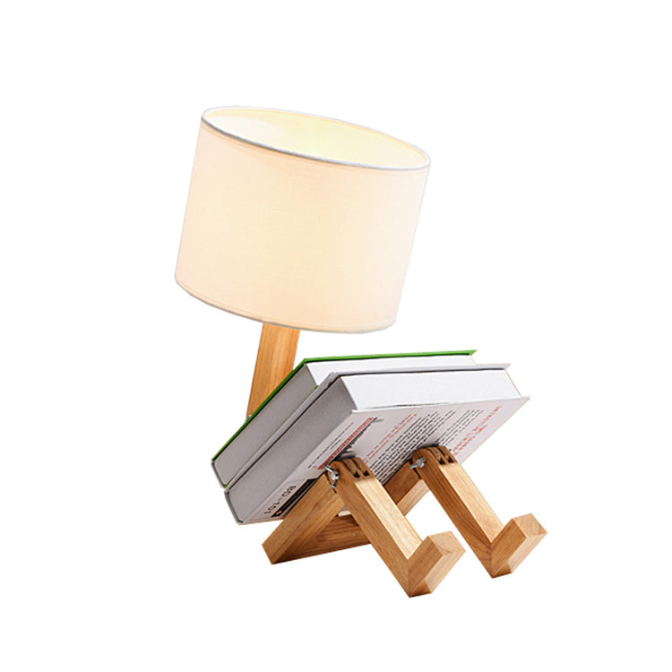 Wooden Table Lamp | Bedside Reading Lamp | Fabric Lighting