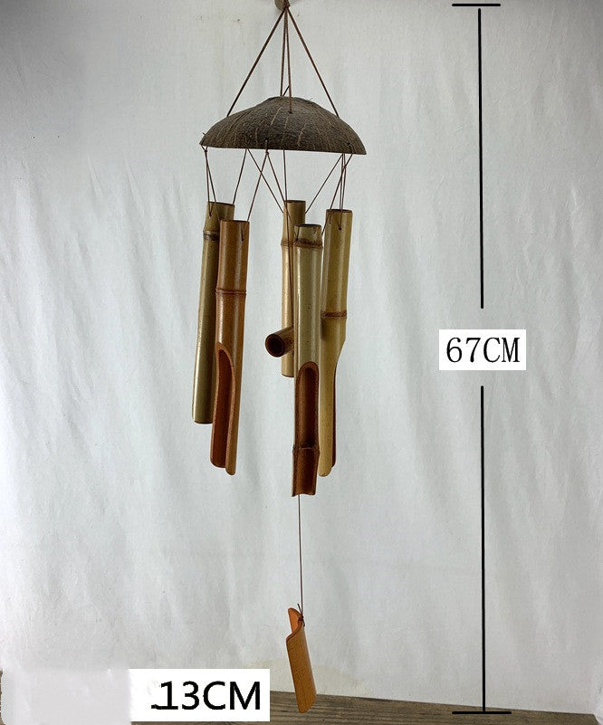 Bamboo Wind Chimes Ornaments Coconut Shell Covered Bamboo Wind Chimes