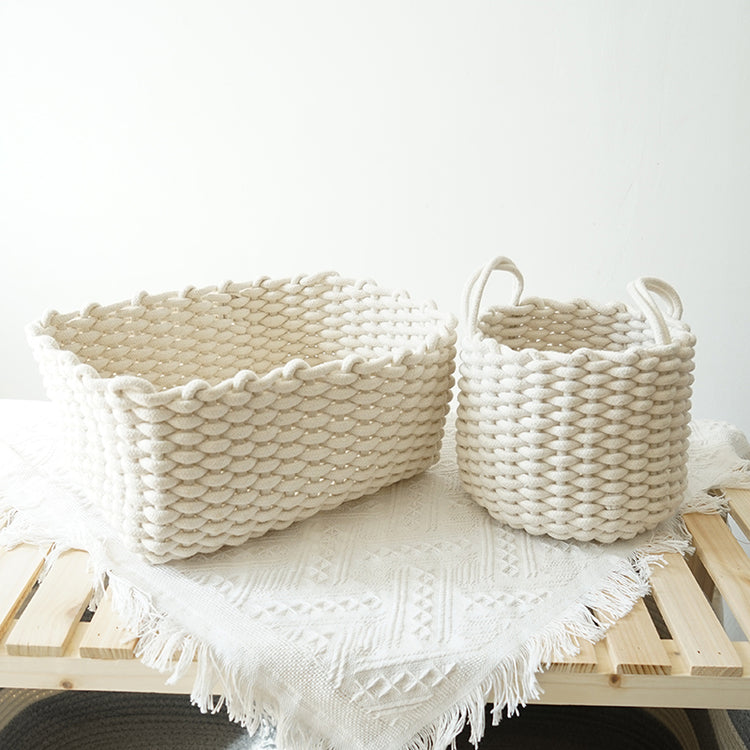 Storage Basket Sundries Storage Box Handmade Cotton Rope Storage Basket Homestay Furnishing Storage Shooting Storage Basket