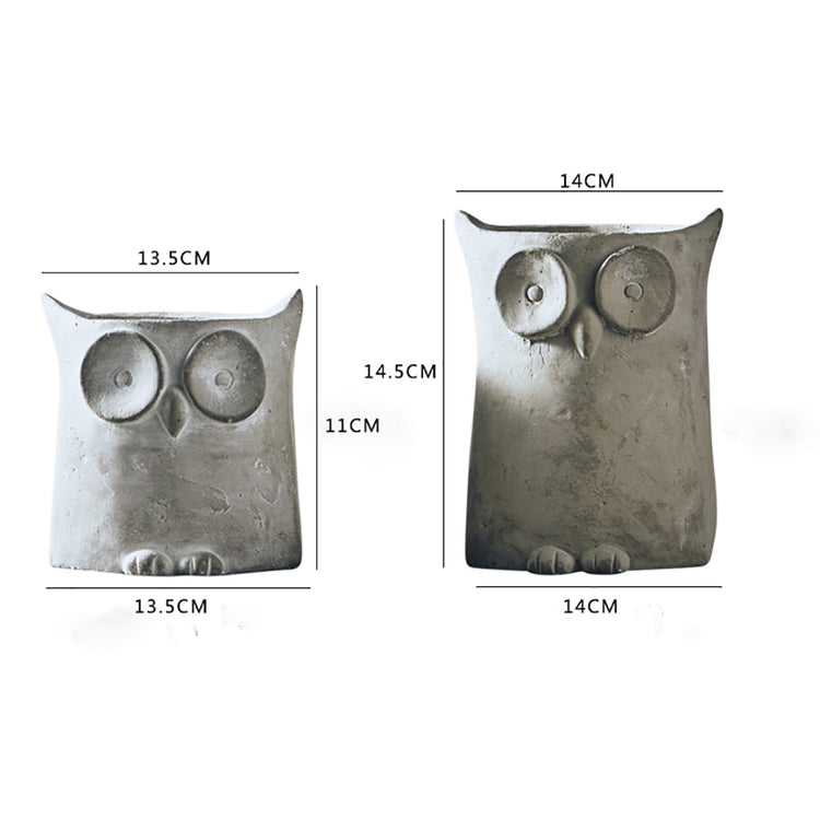 Owl Pattern Planter Concrete Mold DIY Cement Pen Holder Vase Silicone Mold