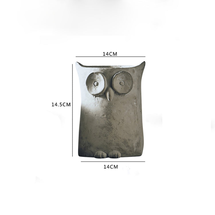 Owl Pattern Planter Concrete Mold DIY Cement Pen Holder Vase Silicone Mold