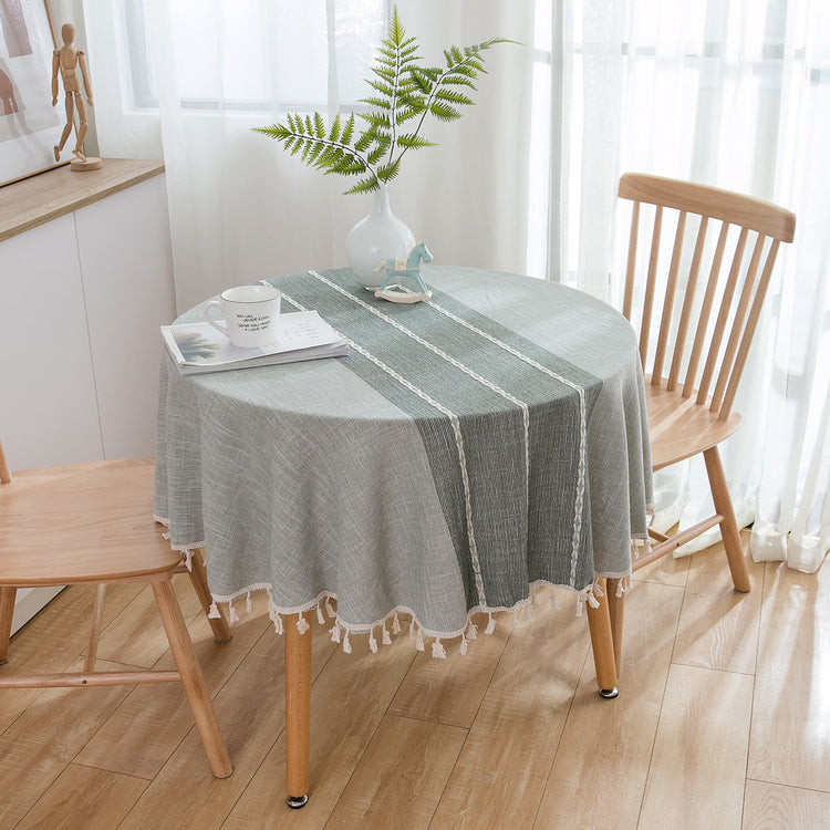 Japanese Style Cotton And Linen Tablecloth Literary Round Table Coffee Table Table Cloth Rectangular Tablecloth Round