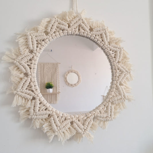 Nordic Mirror Handmade Tapestry Makeup Mirror Bedside