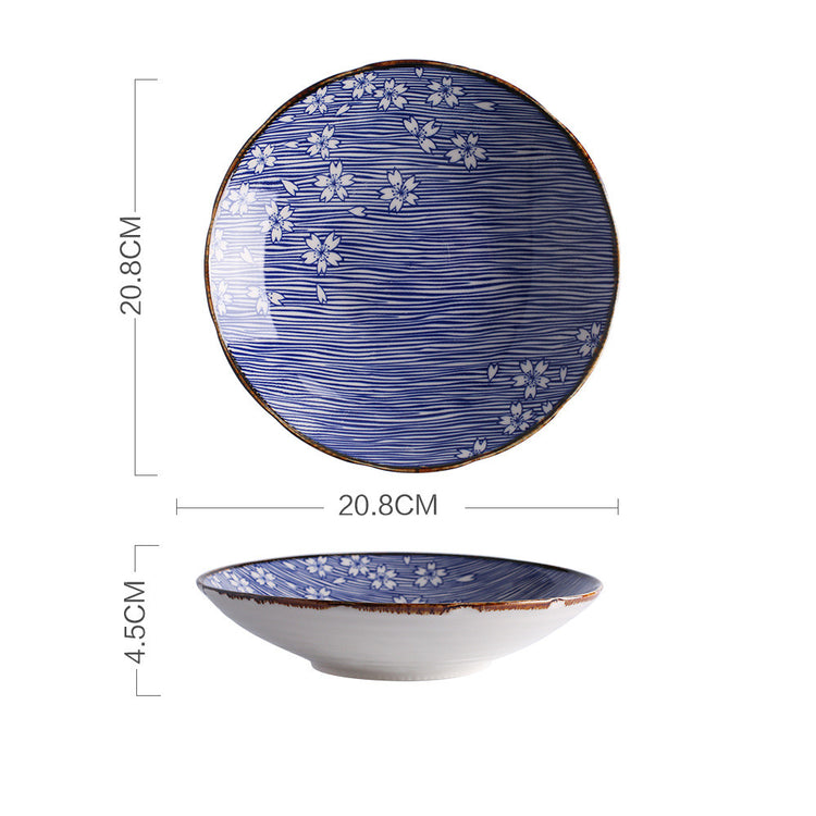 Japanese Style Hand-painted Ceramic Tableware Rice Bowl Soup Bowl Noodle Bowl Plate