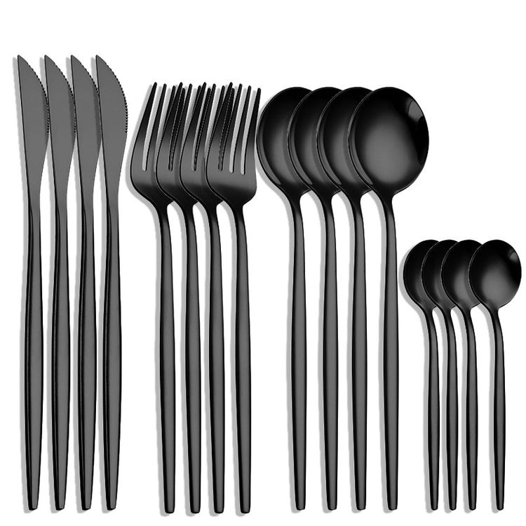 Stainless Steel Western Tableware Fork Set Steak Cutlery Spoon Small Spoon Portugal 16 Piece Cutlery Set