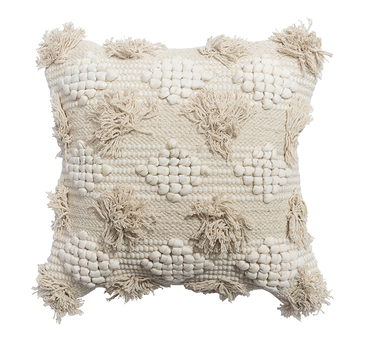 White Shade Hand-woven Cotton Pillow