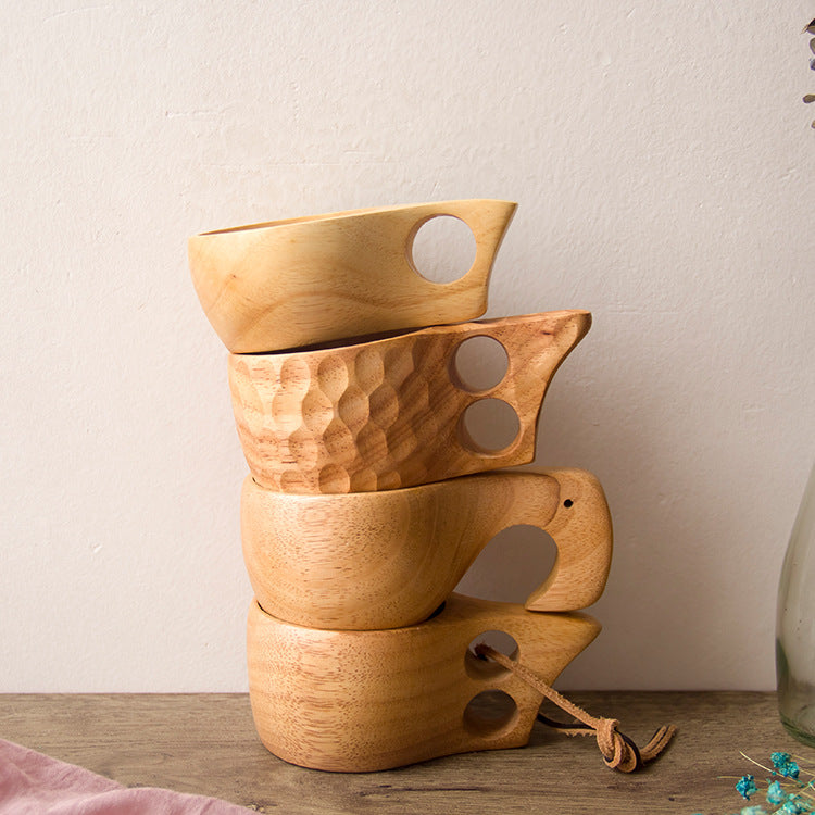 Outdoor Portable Cup Accompanying Nordic Wooden Cup